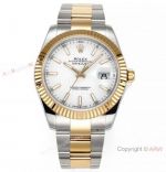 Super Clone Rolex Datejust JVS 3235 &72 Hours Power Reserve Watch Two Tone White Face DJII 41mm